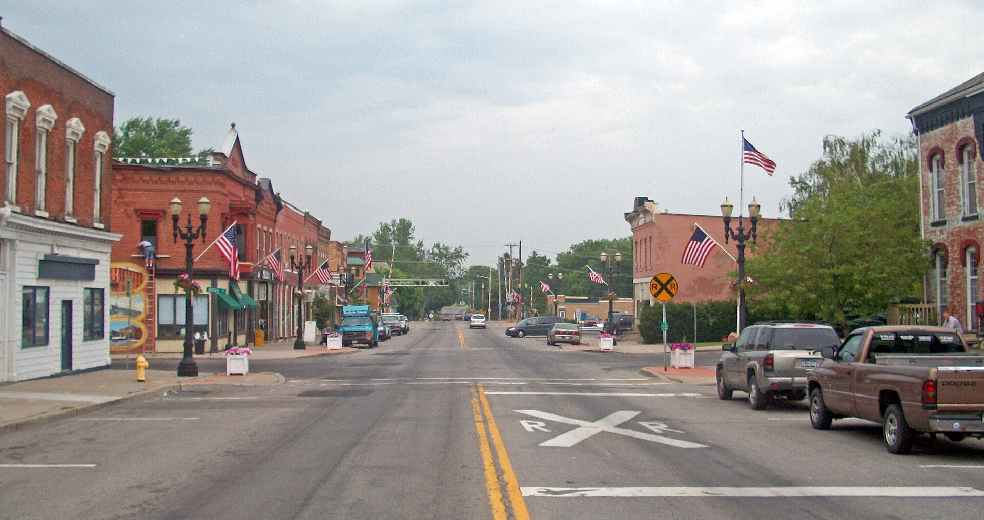 Downtown streets in Bergen, New York