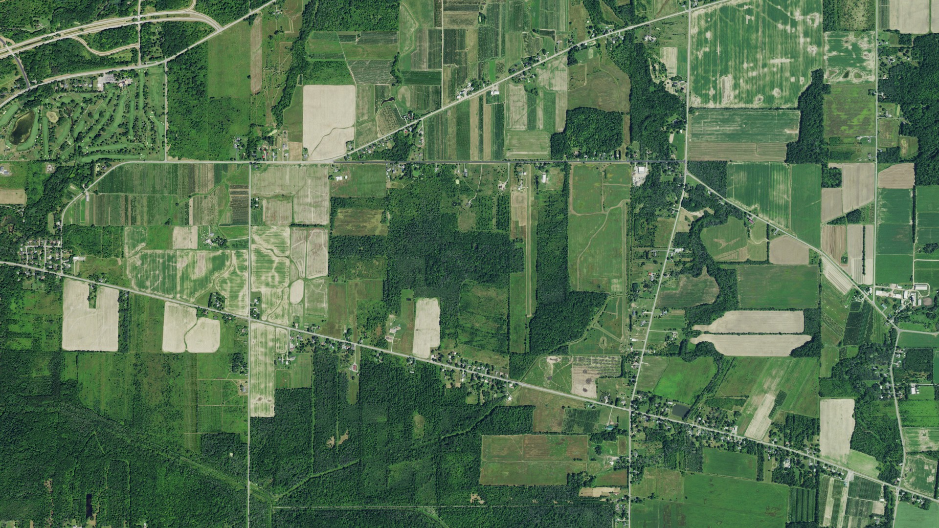 Aerial view of land around Porter, New York