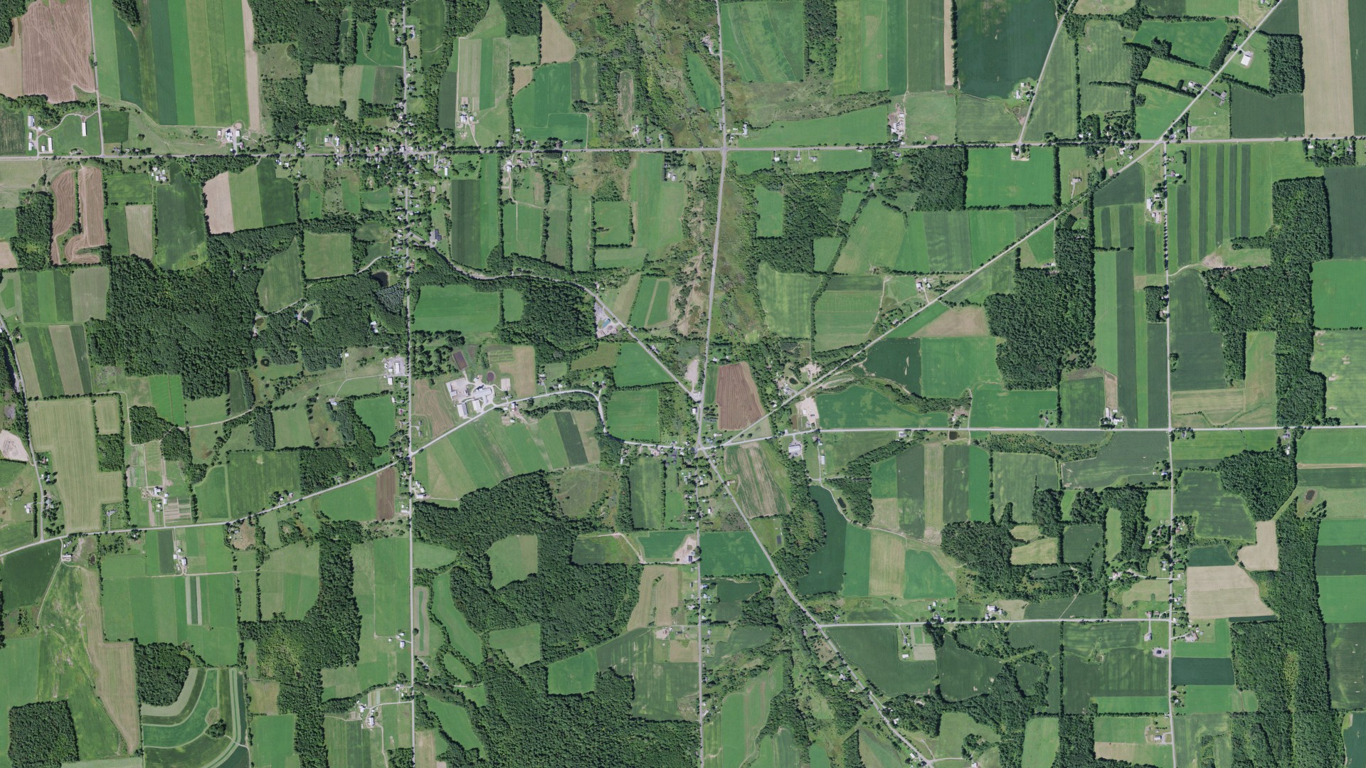 Aerial view of land around Augusta, New York