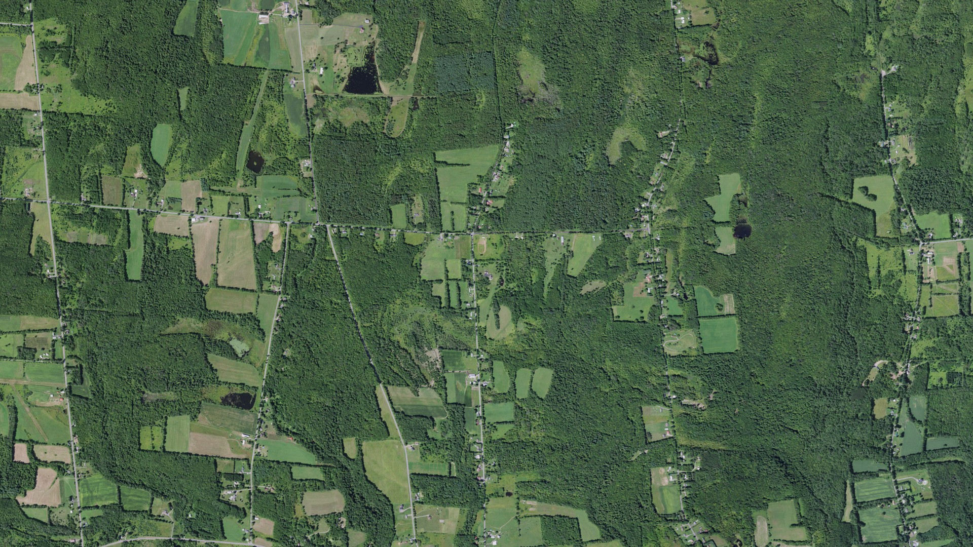 Aerial view of land around Lee, New York