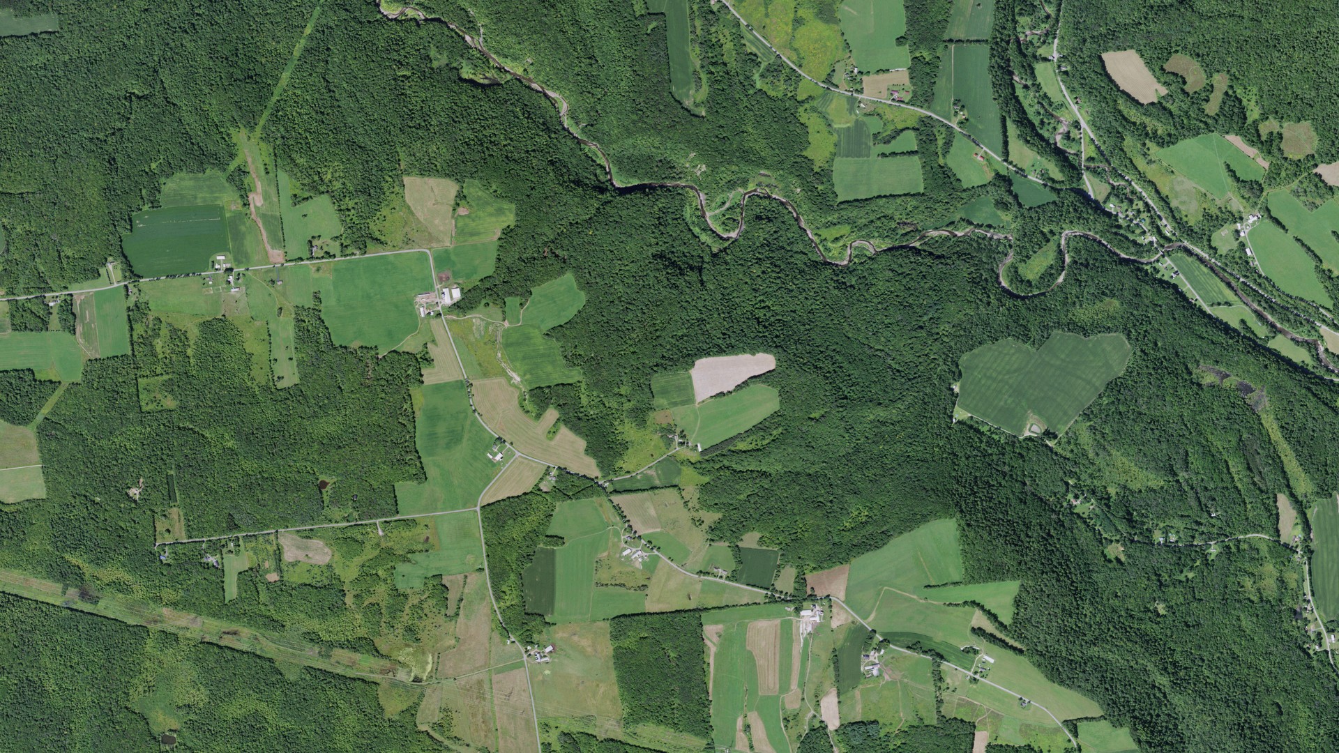 Aerial view of land around Western, New York