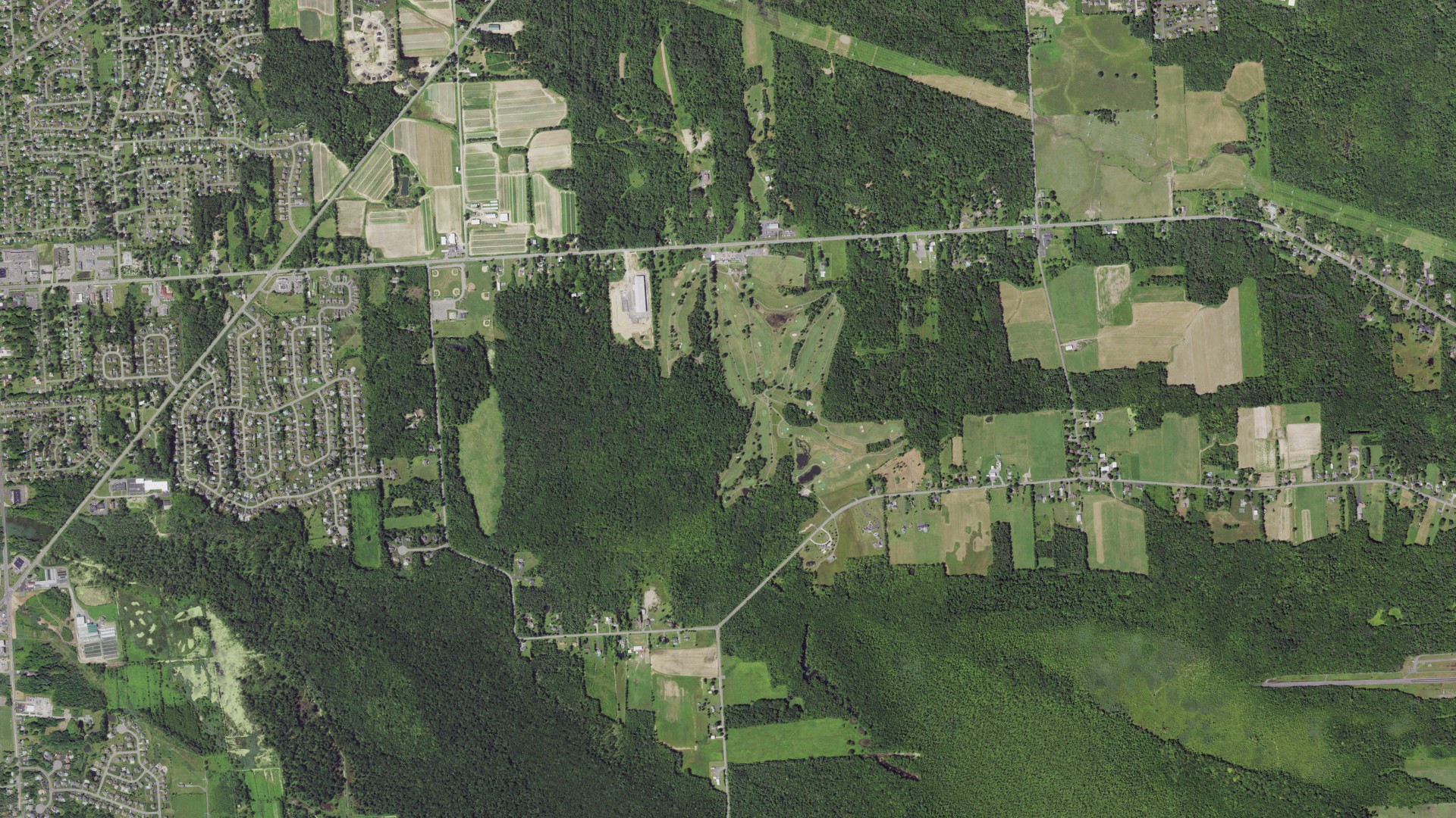Aerial view of land around Cicero, New York