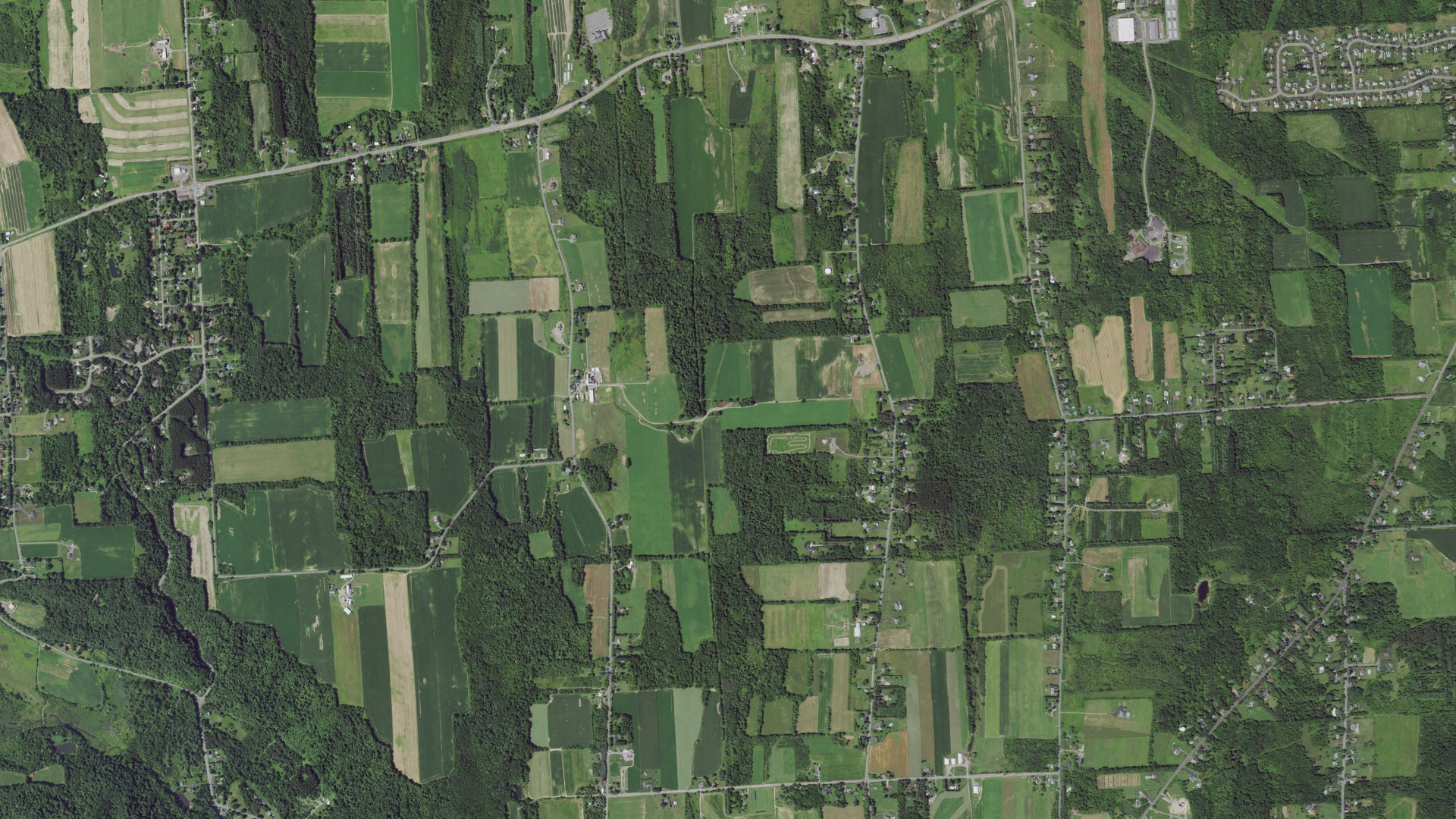 Aerial view of land around Onondaga, New York