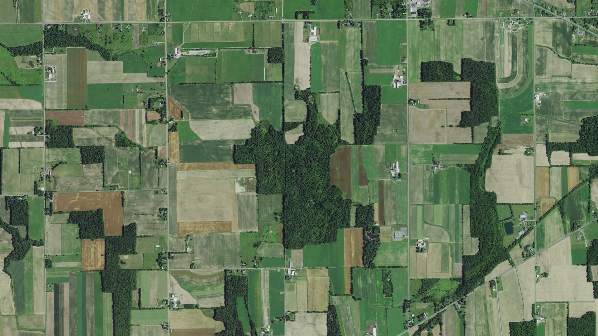 Aerial view of land around Gorham, New York