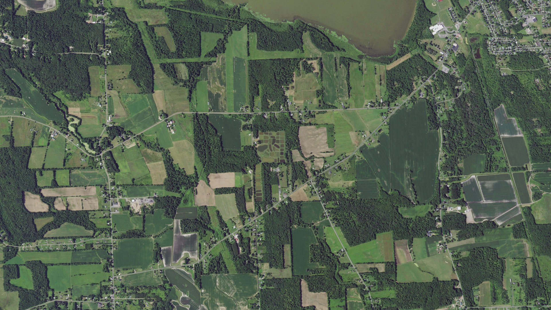 Natural-color aerial photograph of land around Granby, New York