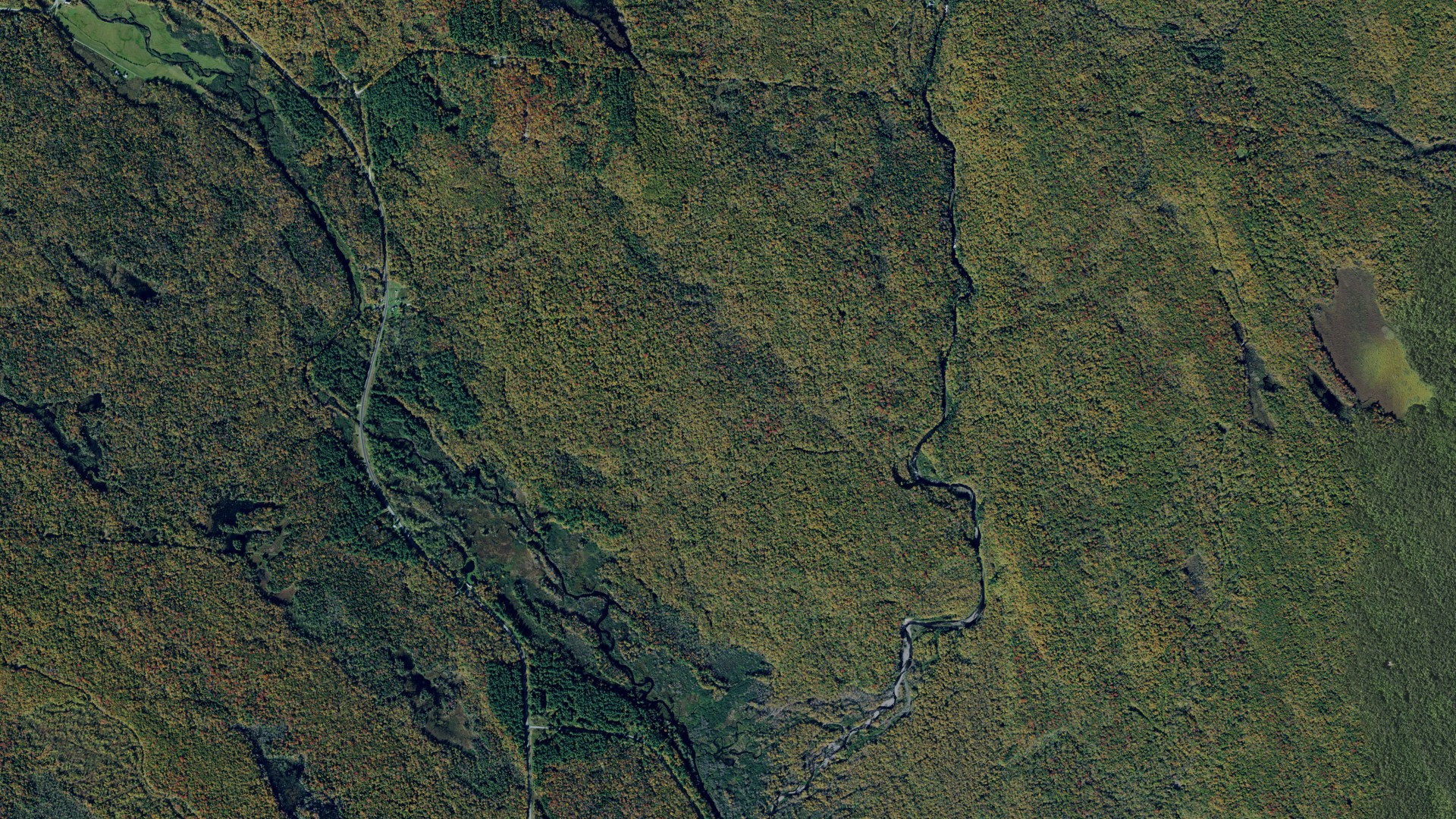 Aerial view of land around Redfield, New York