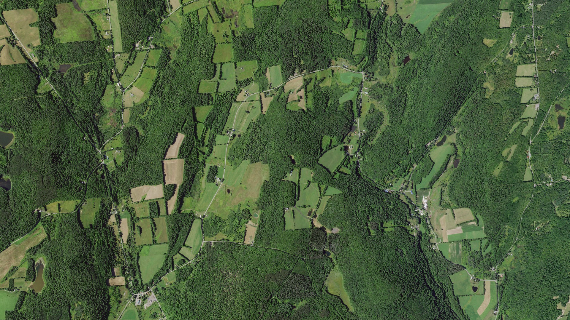 Aerial view of land around Decatur, New York