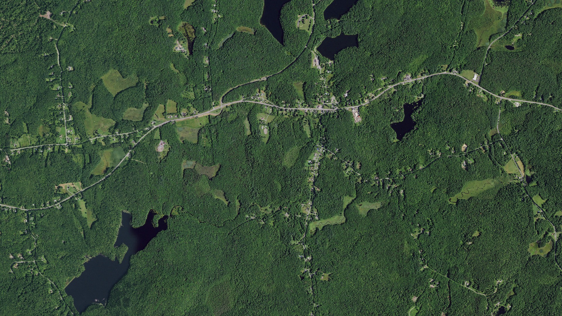 Aerial view of land around Grafton, New York