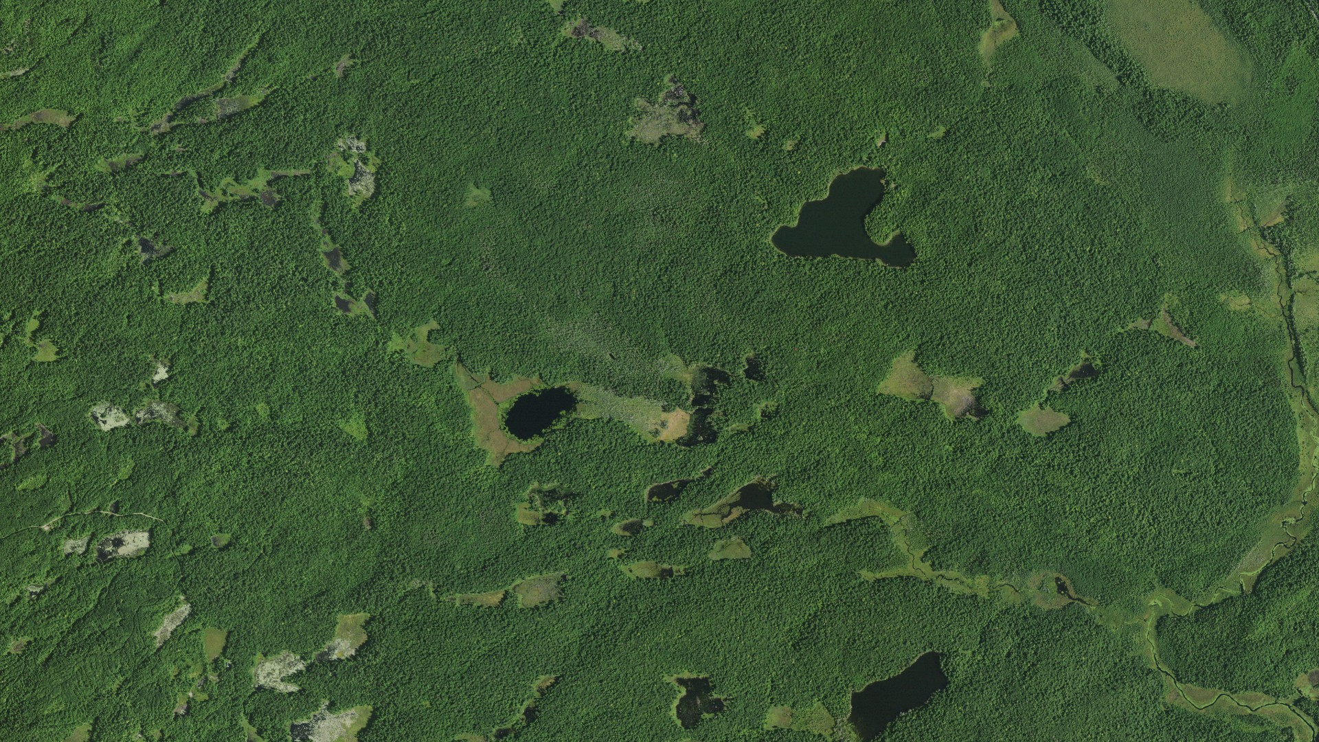 Aerial view of land around Parishville, New York
