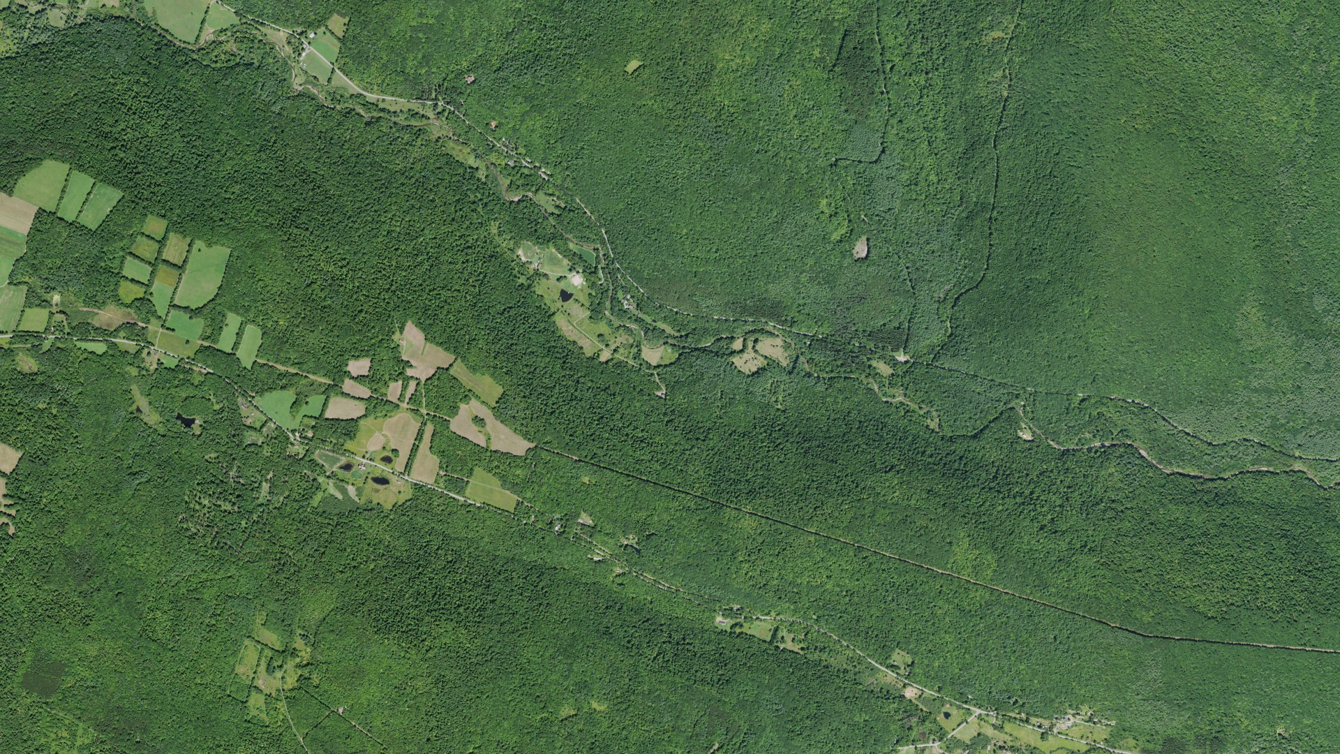 Aerial view of land around Blenheim, New York