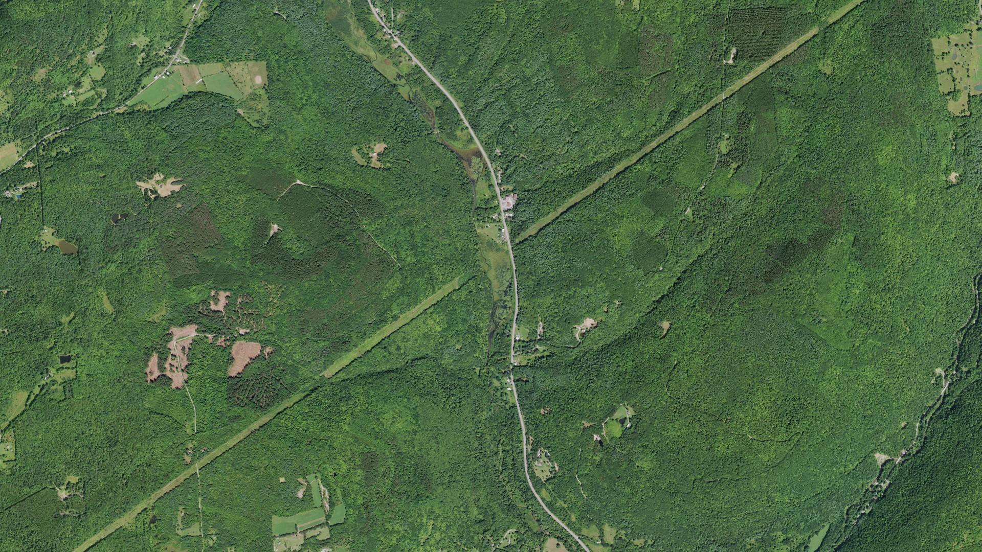 Aerial view of land around Broome, New York