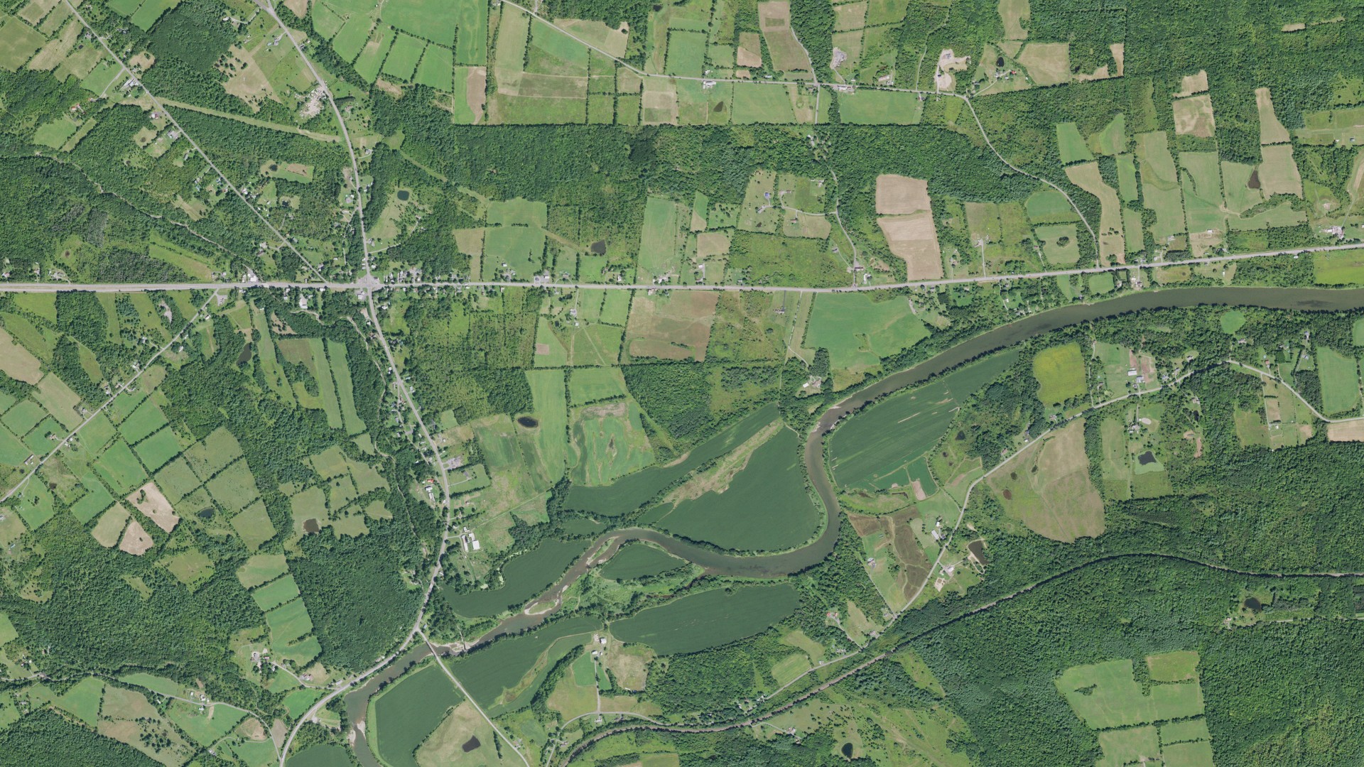 Aerial view of land around Esperance, New York