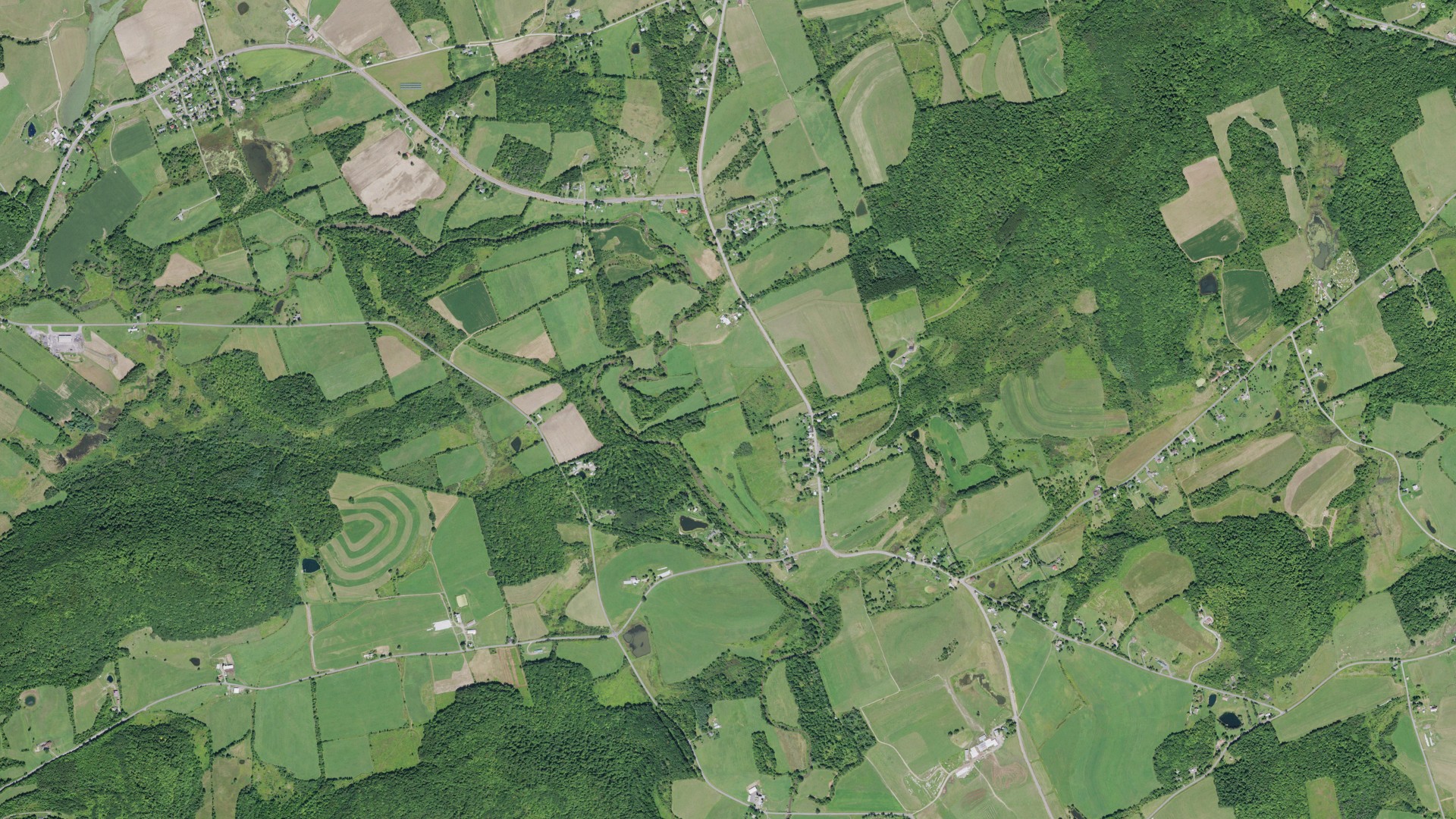 Aerial view of land around Seward, New York