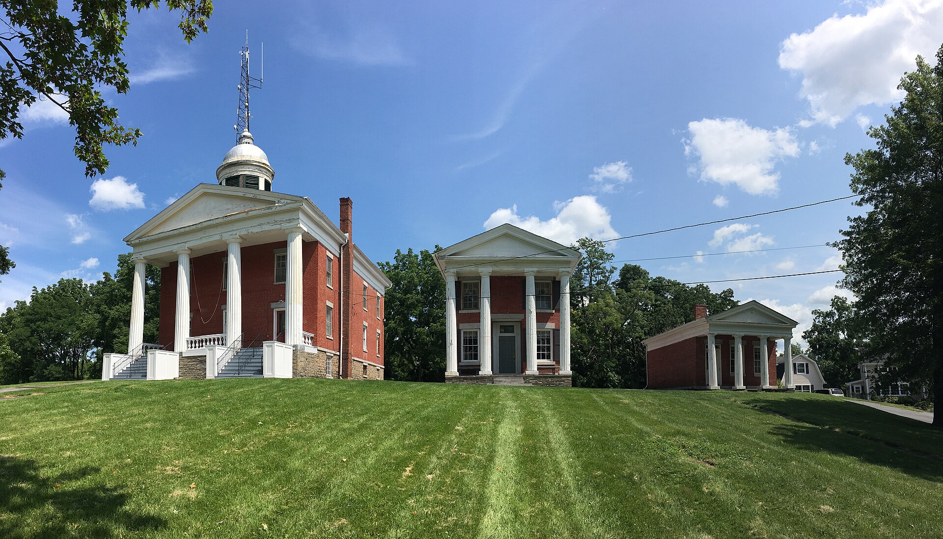The Seneca County Courthouse Complex at Ovid, colloquially known as 'The Three Bears', is located in Ovid, NY. Photographed in August 2017. — New York