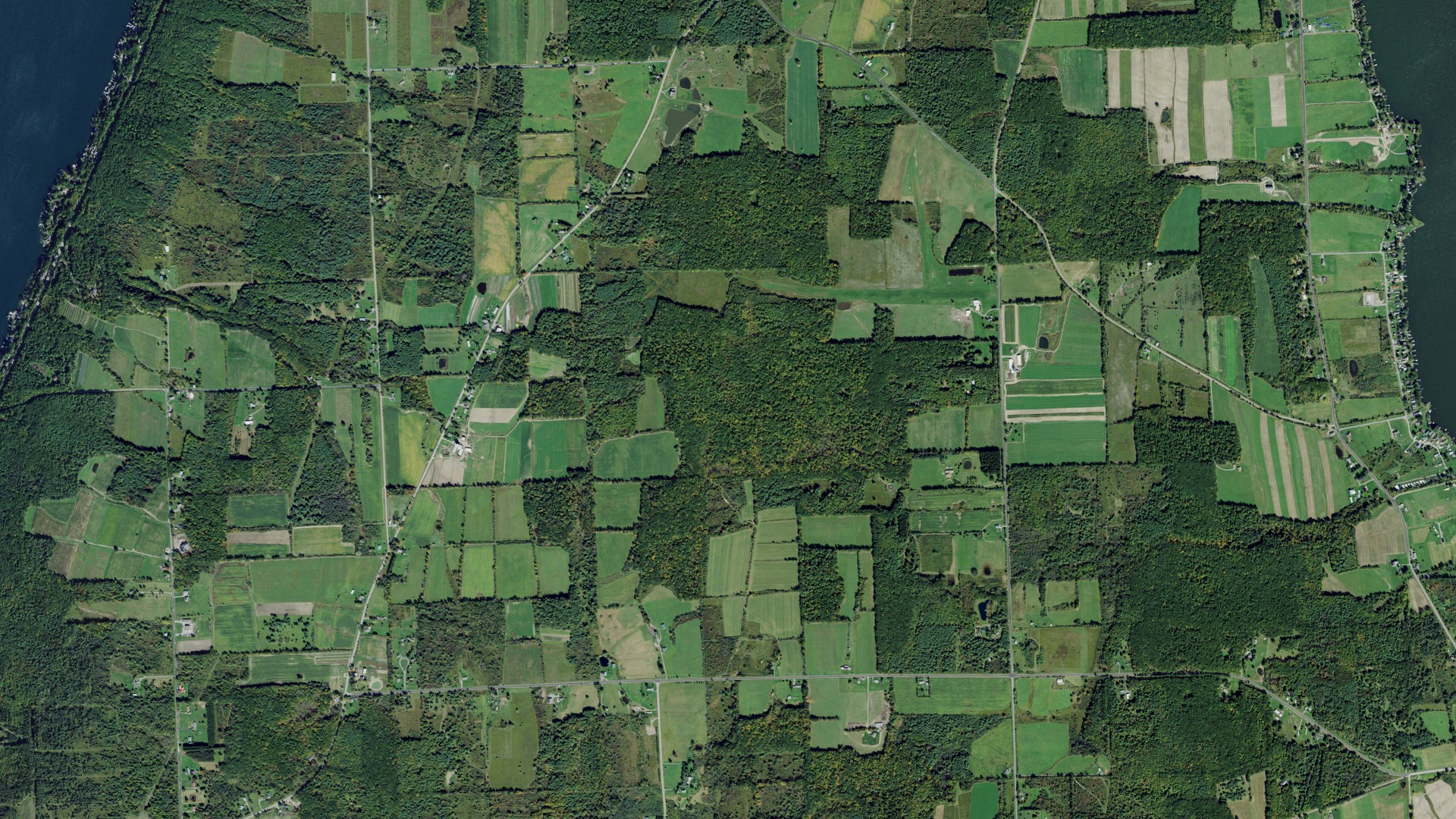 Aerial view of land around Wayne, New York