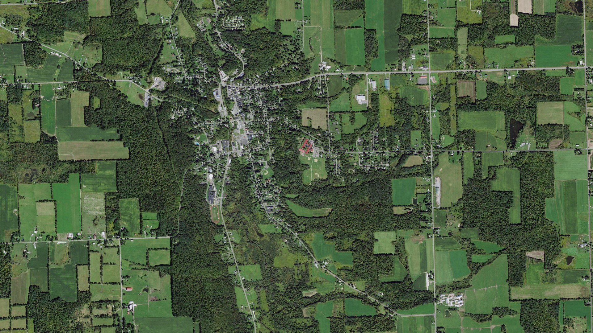 Aerial view of land around Groton, New York