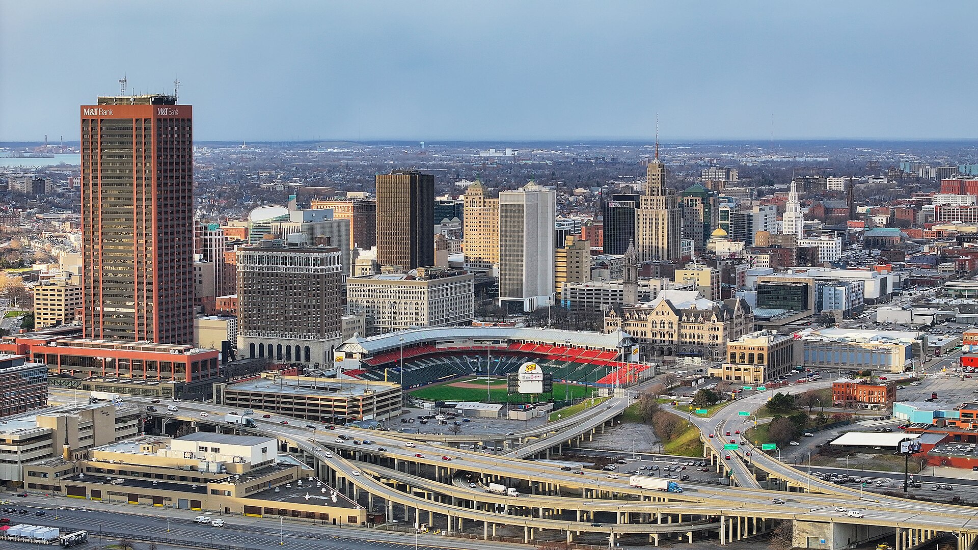 The skyline of downtown Buffalo, New York, pictured in 2023.