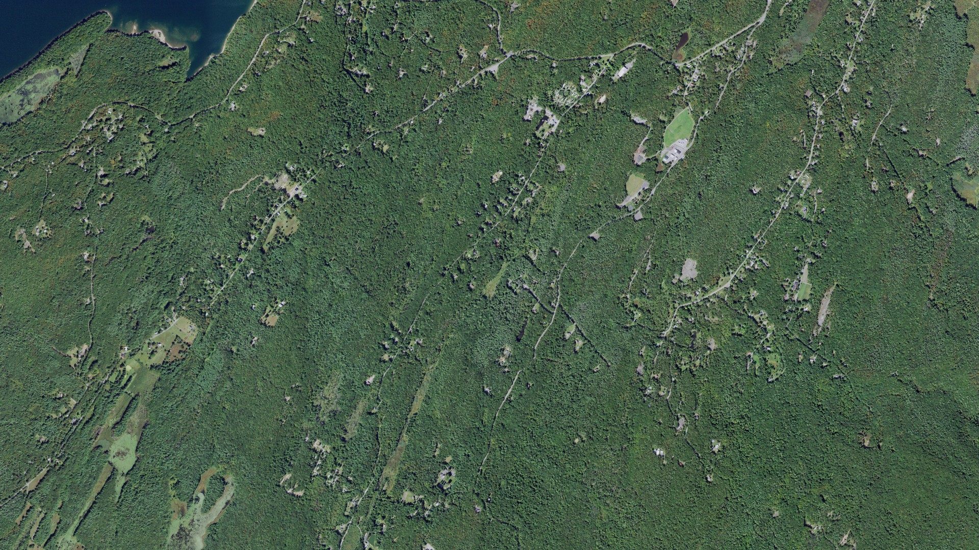 Aerial view of land around Hurley, New York