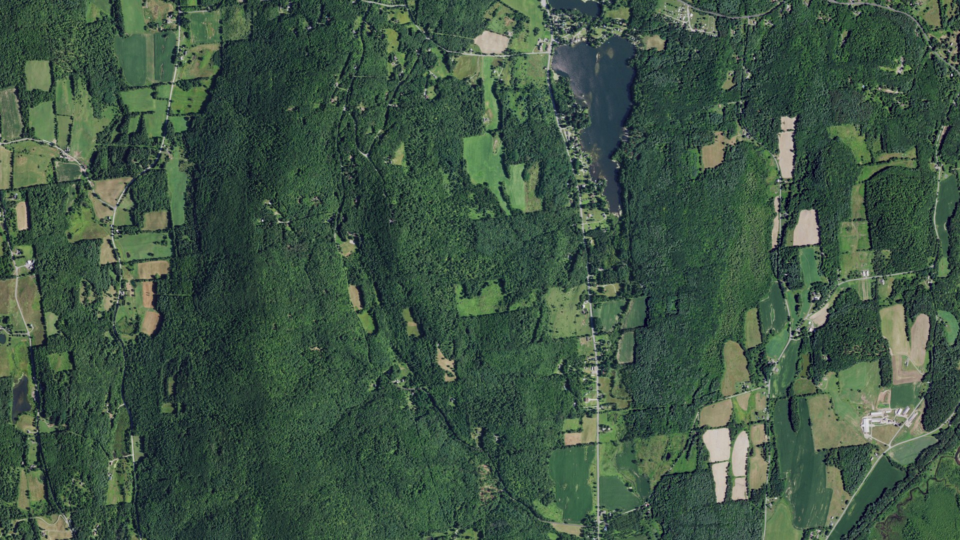 Aerial view of land around Jackson, New York