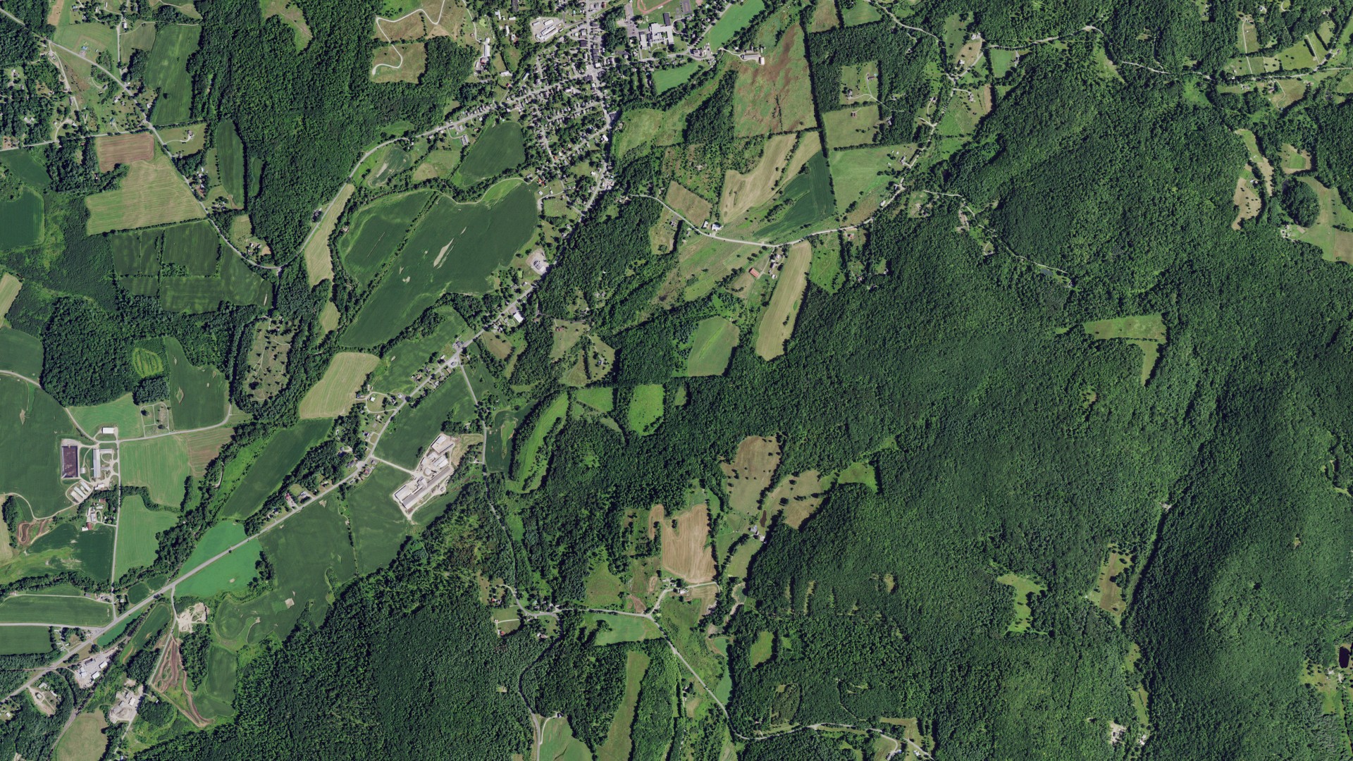 Natural-color aerial photograph of land around Salem, New York