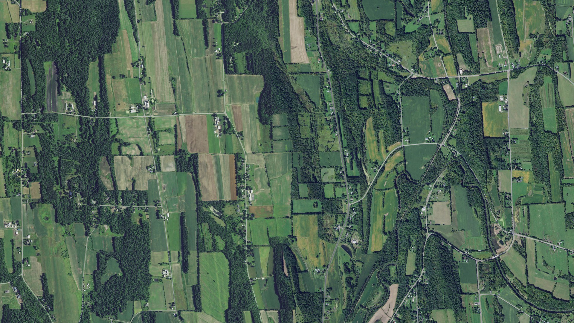 Aerial view of land around Arcadia, New York