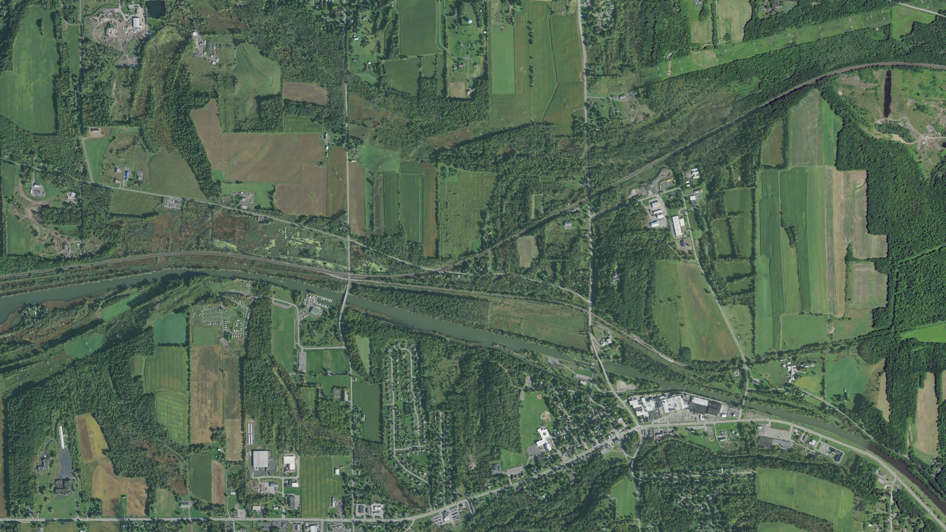 Aerial view of land around Macedon, New York