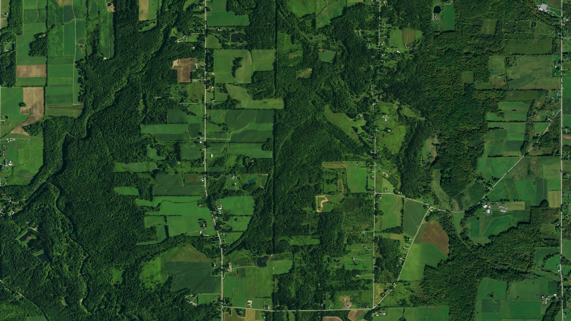 Aerial view of land around Bennington, New York