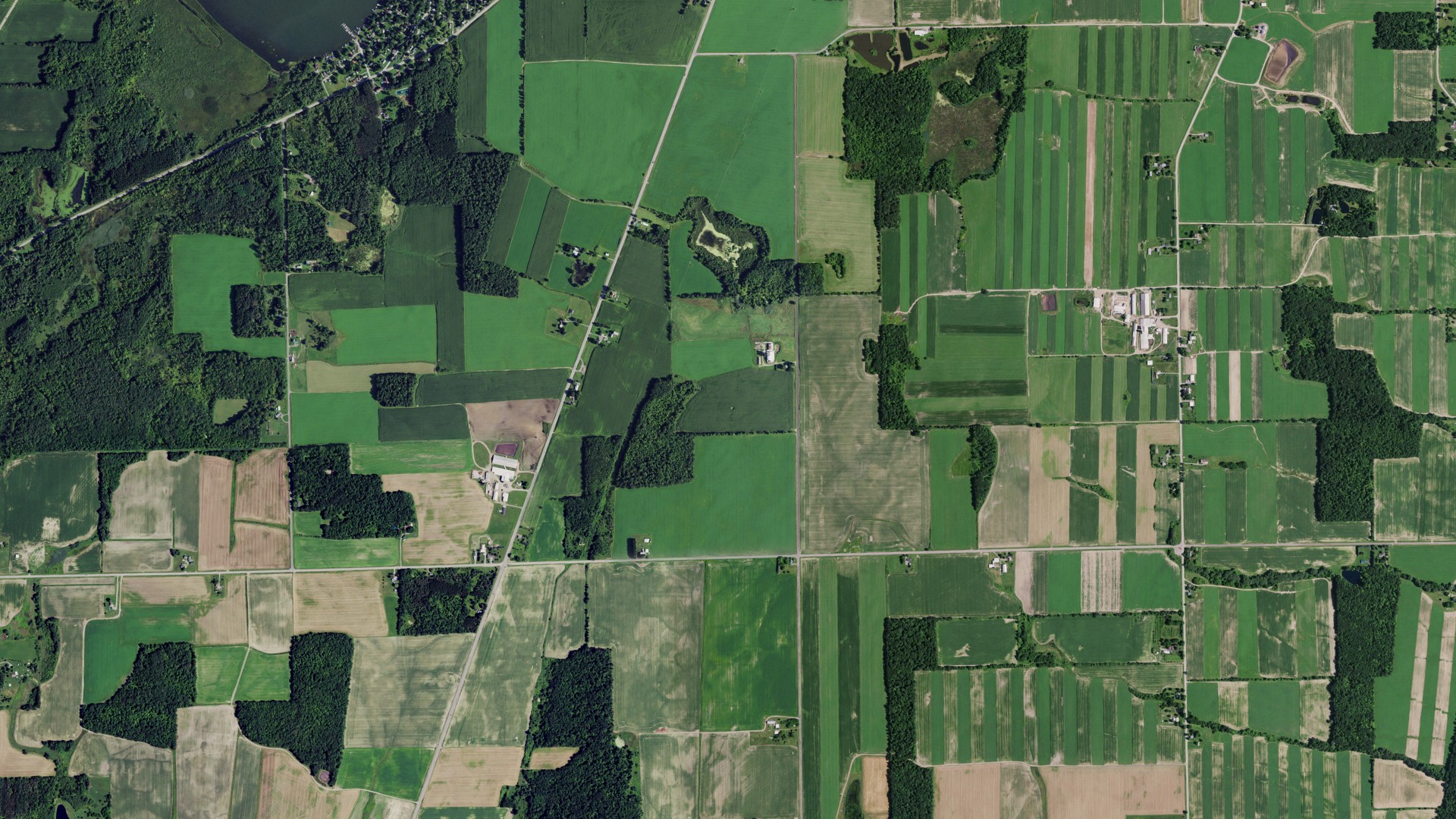Aerial view of land around Castile, New York