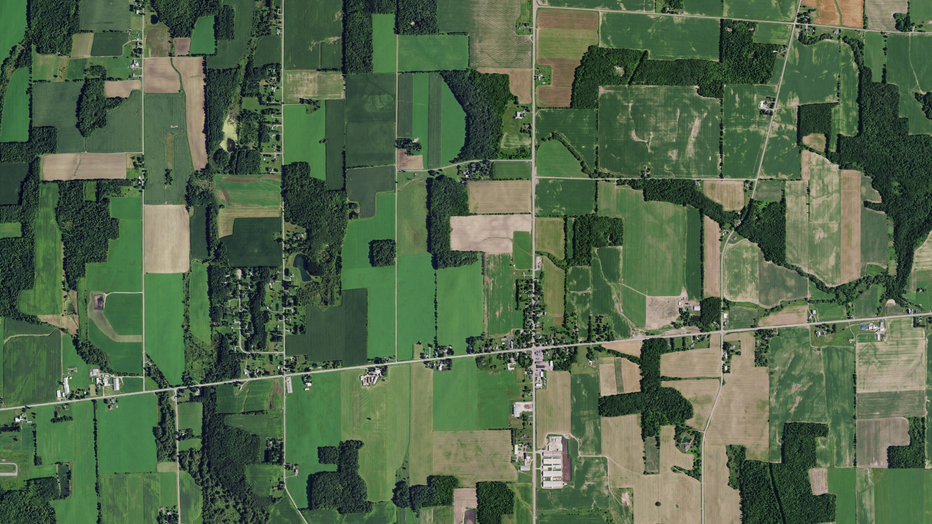 Aerial view of land around Perry, New York