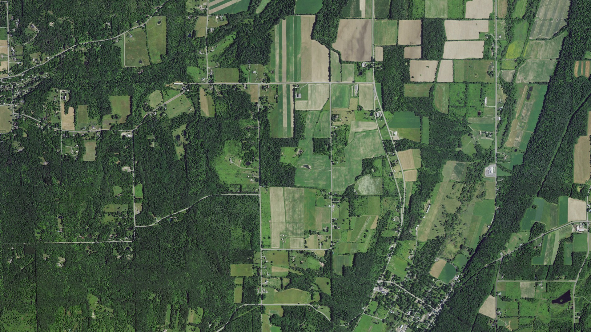 Natural-color aerial photograph of land around Middlesex, New York