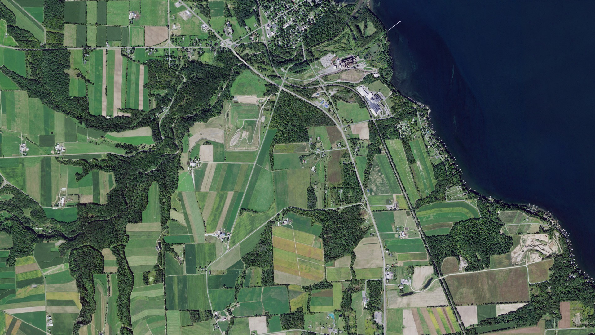 Aerial view of land around Torrey, New York