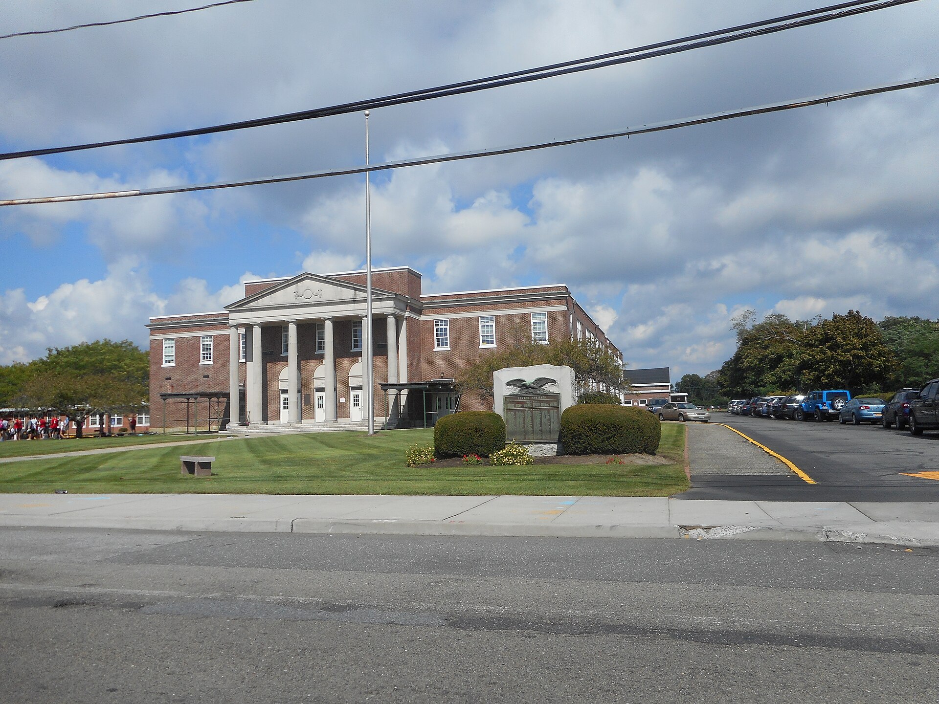 The former Center Moriches Elementary School building, in Center Moriches, New York.