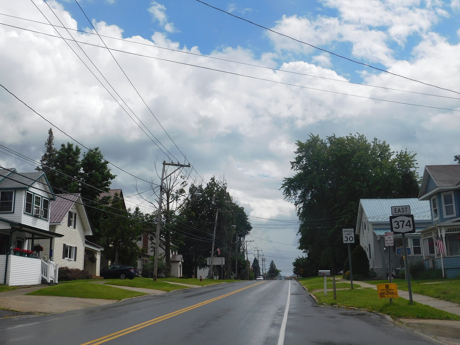 NY 374 in Chateaugay, New York.