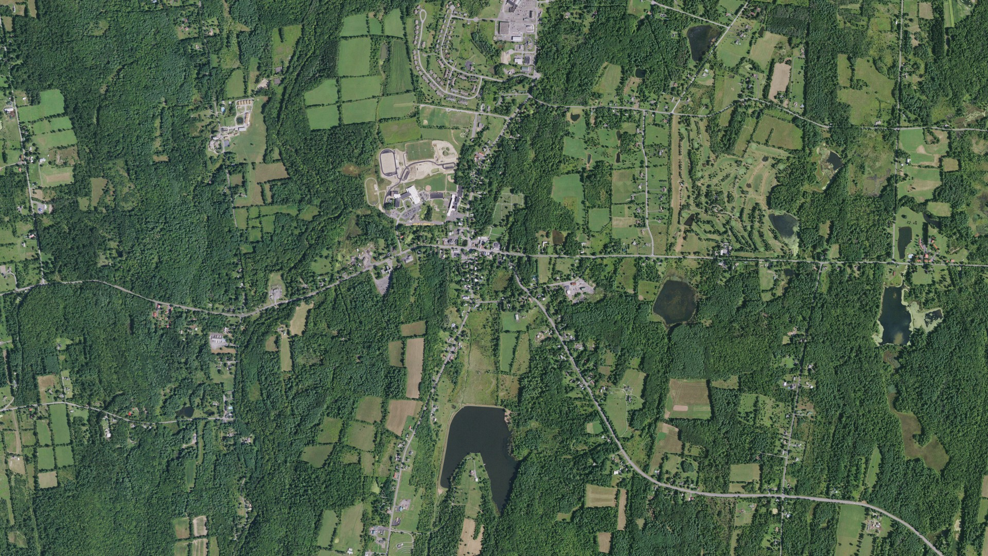 Aerial view of land around Greenville, New York