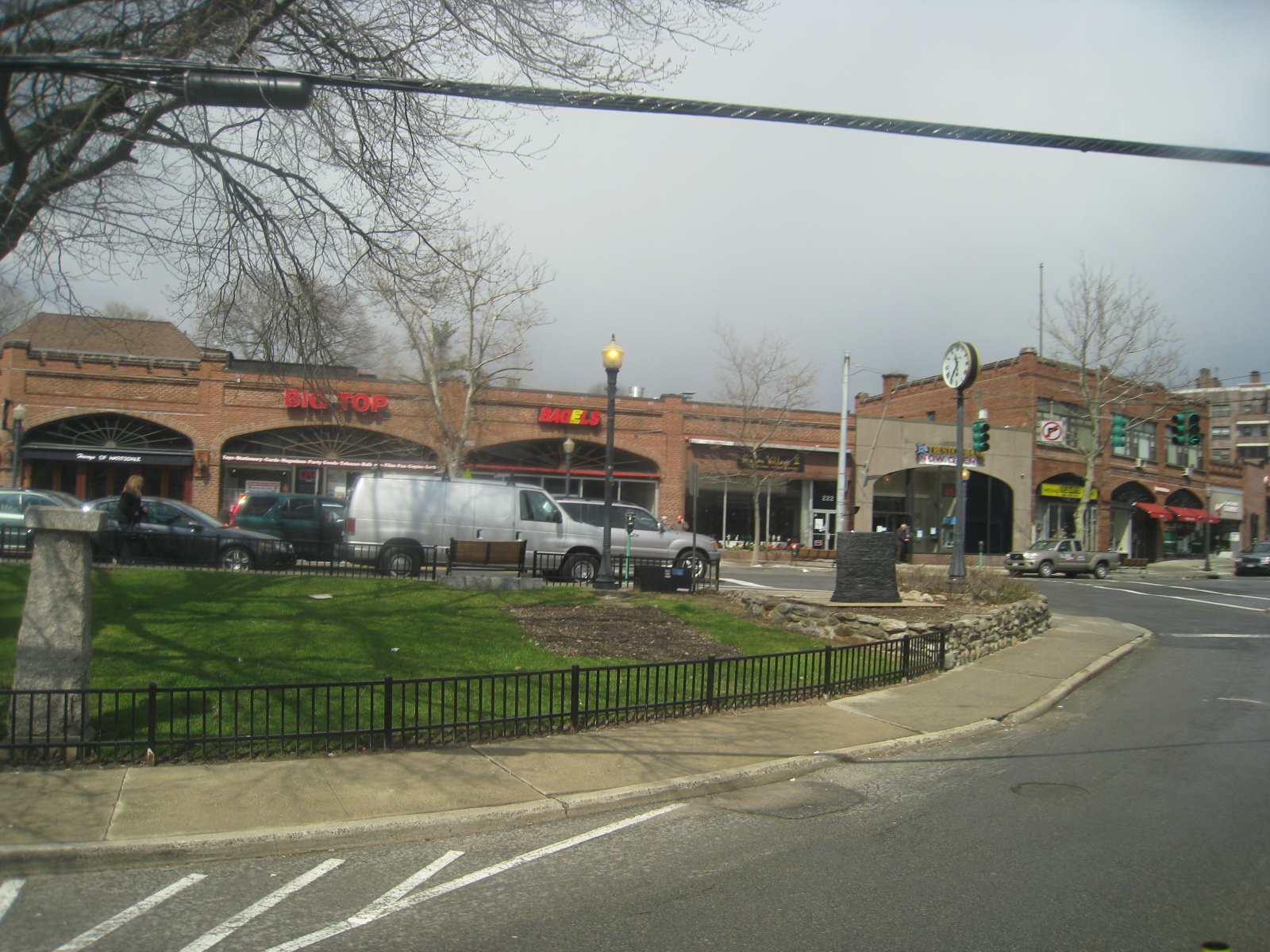 Looking northwest from Hartsdale Train Station plaza. — New York