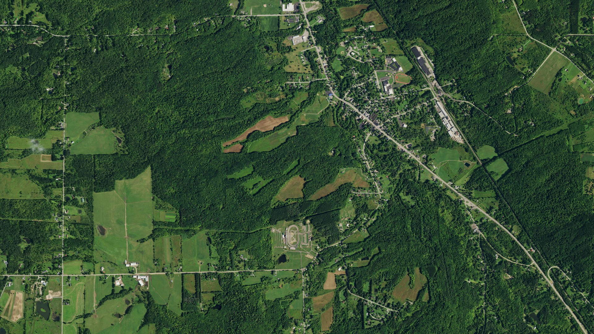 Aerial view of land around Holland, New York