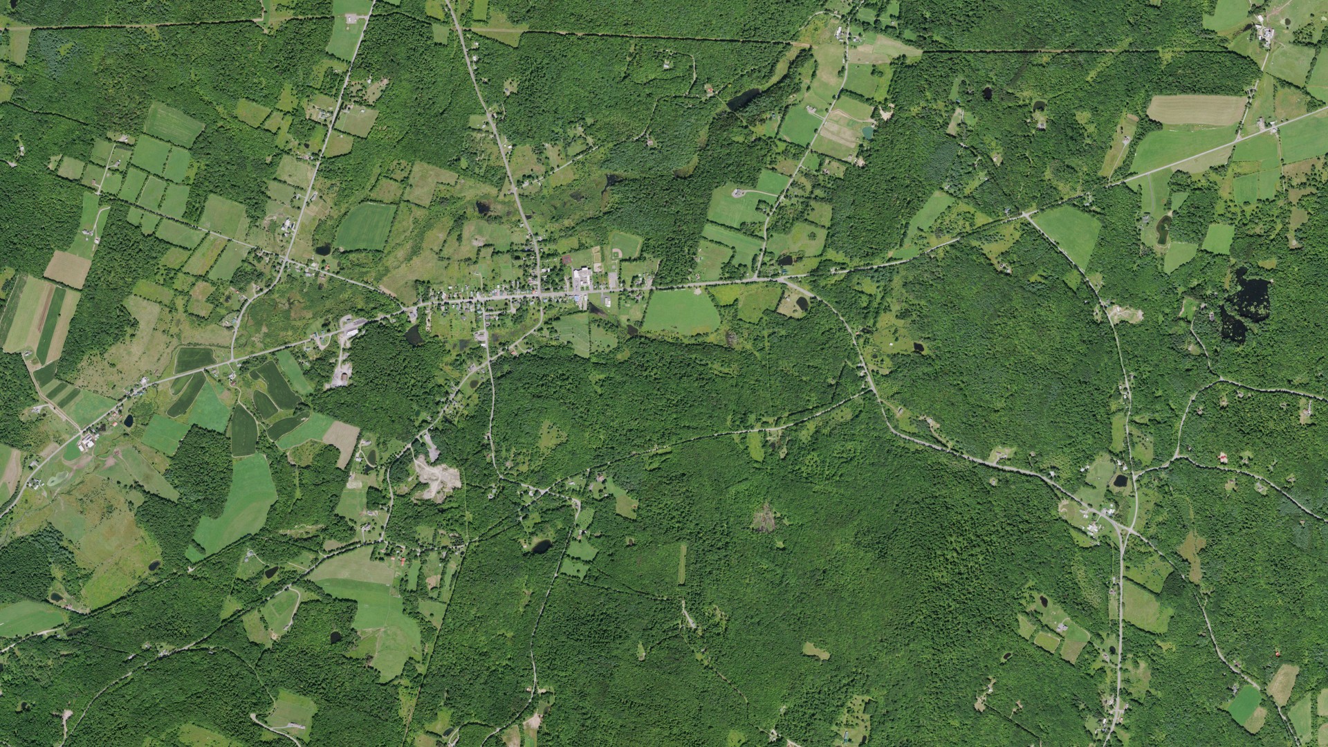 Aerial view of land around Jefferson, New York