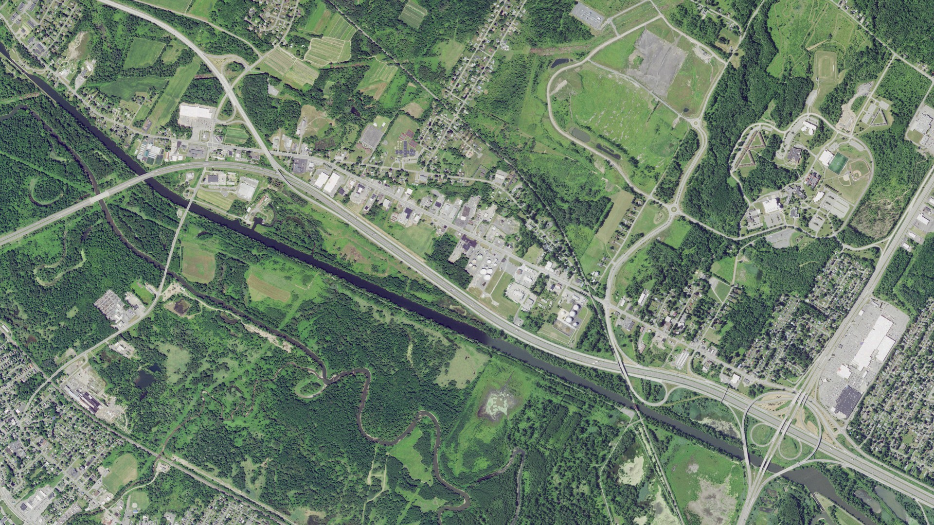 Aerial view of land around Marcy, New York