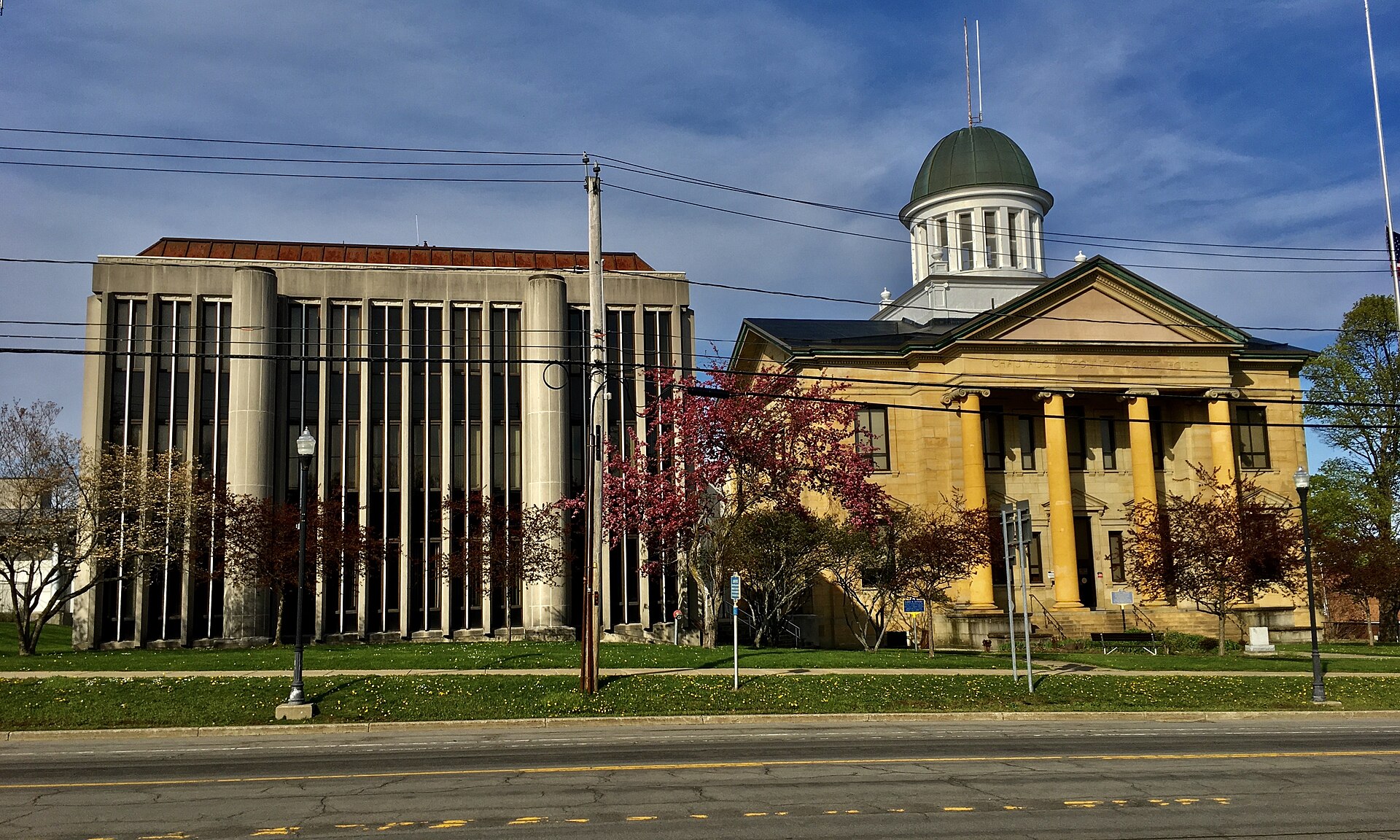 Chautauqua County Courthouse, 3 North Erie Street at East Chautauqua Street, Mayville, New York, May 2021.