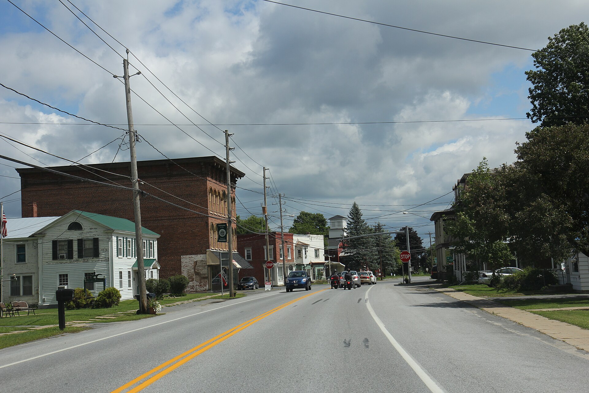 Downtown streets in Mooers, New York