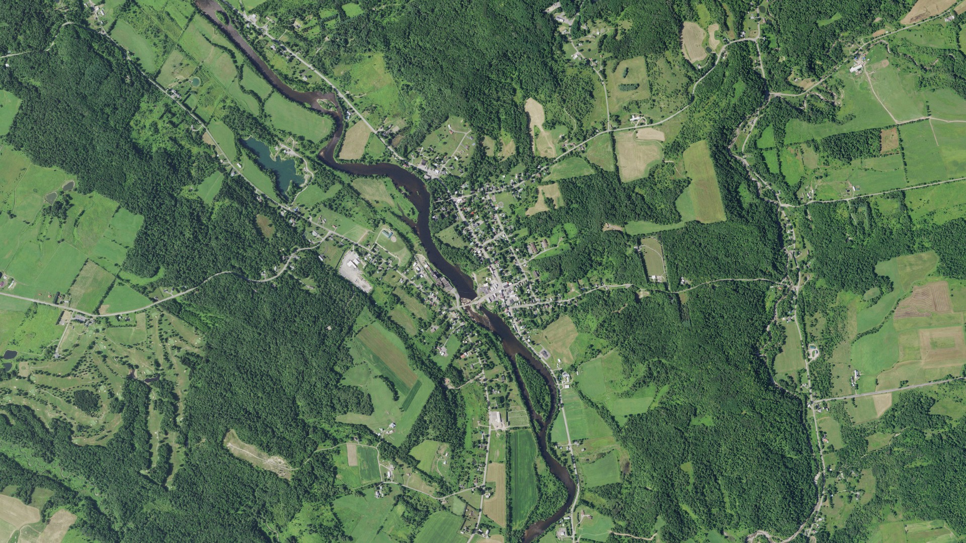 Aerial view of land around Newport, New York