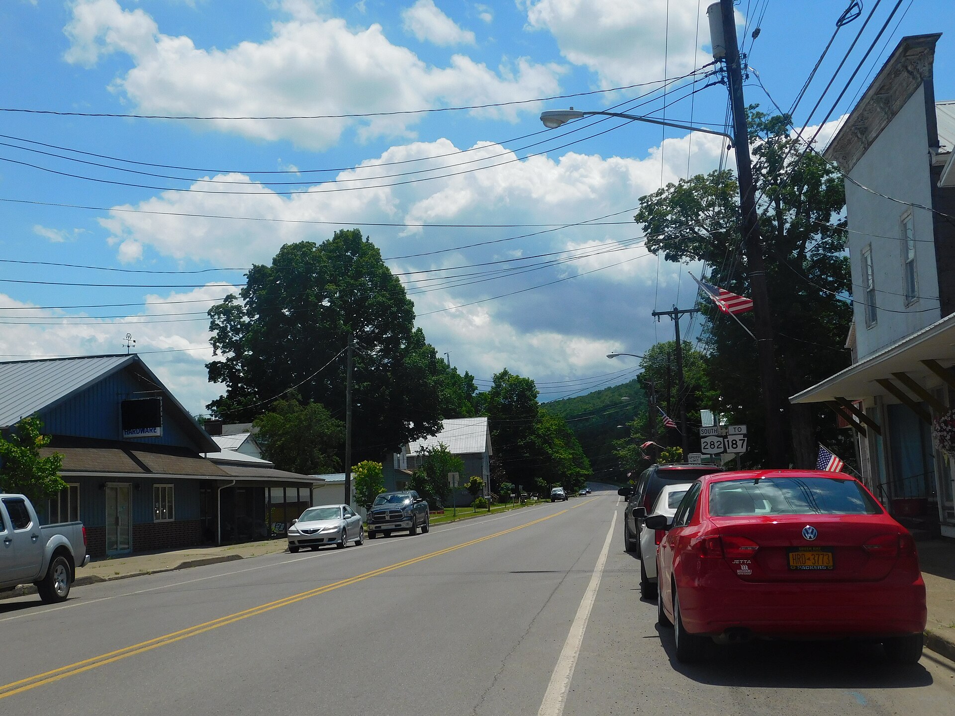 Downtown streets in Nichols, New York