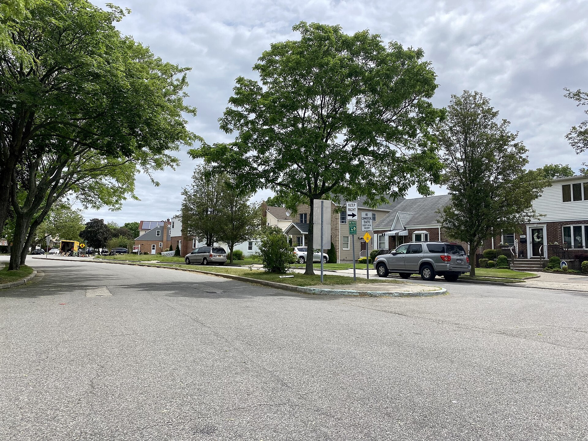 A Street in North New Hyde Park, Long Island, New York. This photo was taken on May 24, 2021.