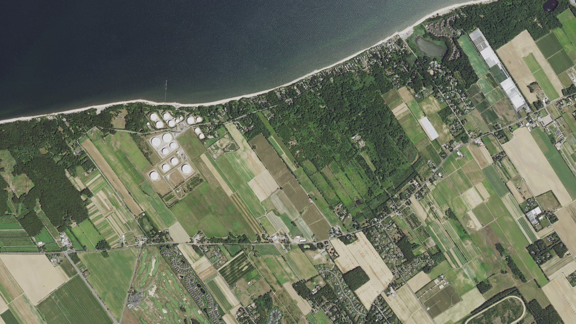 Aerial view of land around Northville, New York