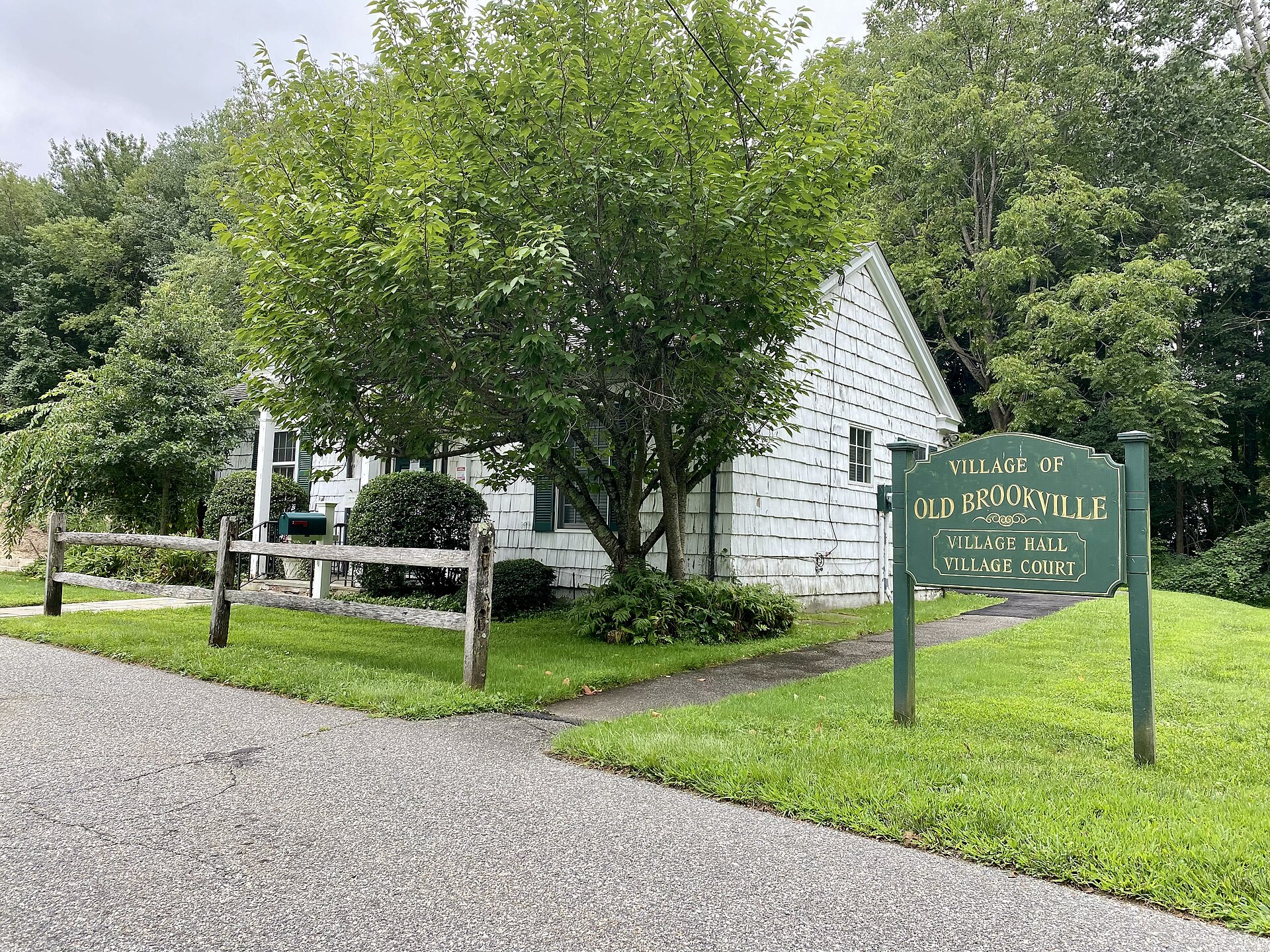 Old Brookville Village Hall in Old Brookville, Long Island, New York on August 29, 2021.