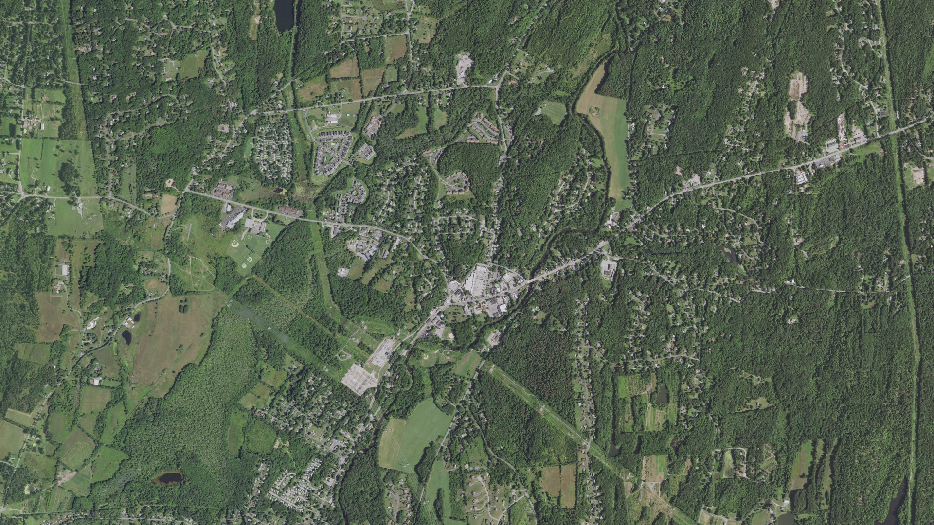 Aerial view of land around Pleasant Valley, New York