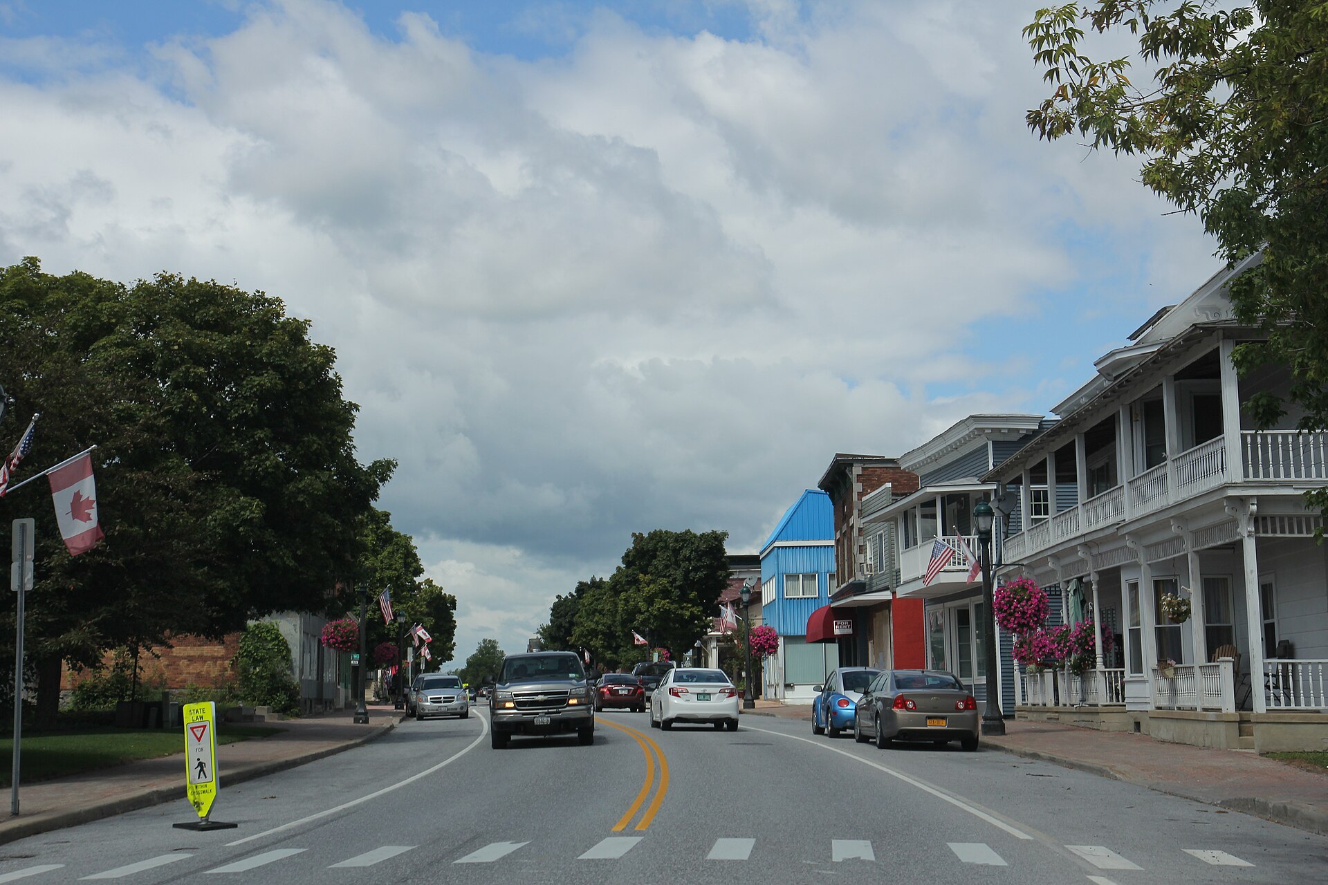 Looking north at Rouses Point, NY on US11. — New York