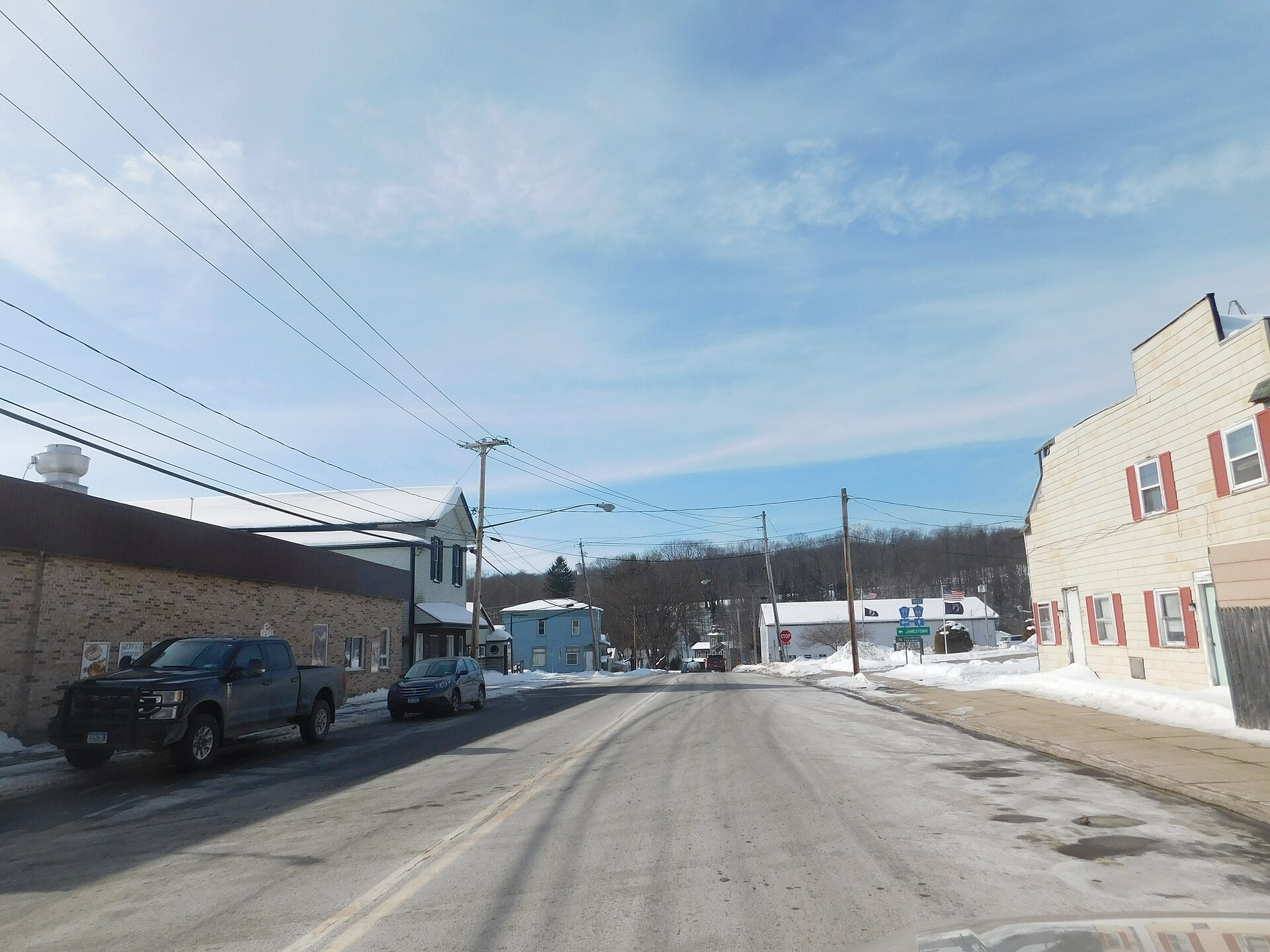 Chautauqua County Route 77 in Sinclairville, New York.