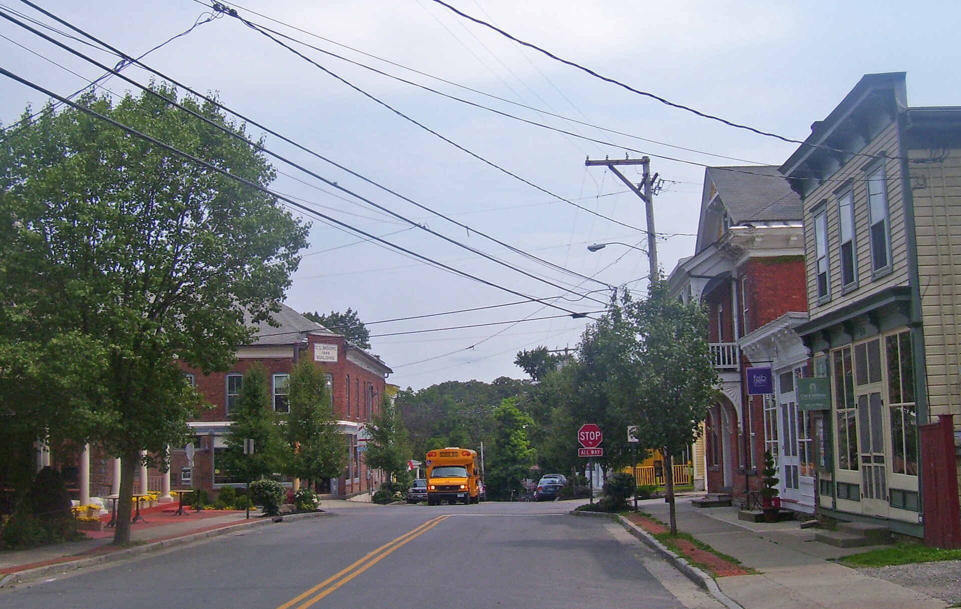 View east along Broadway in Tivoli, NY, USA — New York