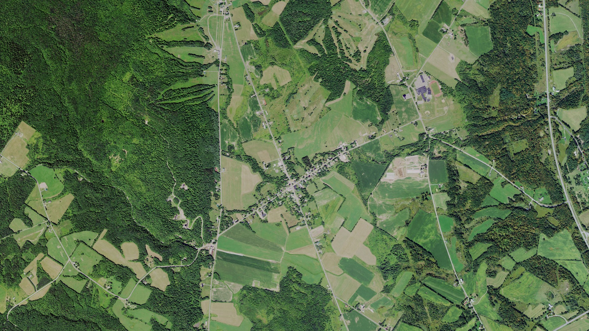 Aerial view of land around Turin, New York